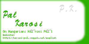 pal karosi business card